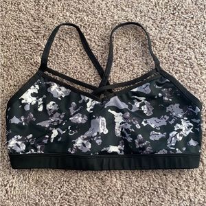 Navy Printed Sports Bra